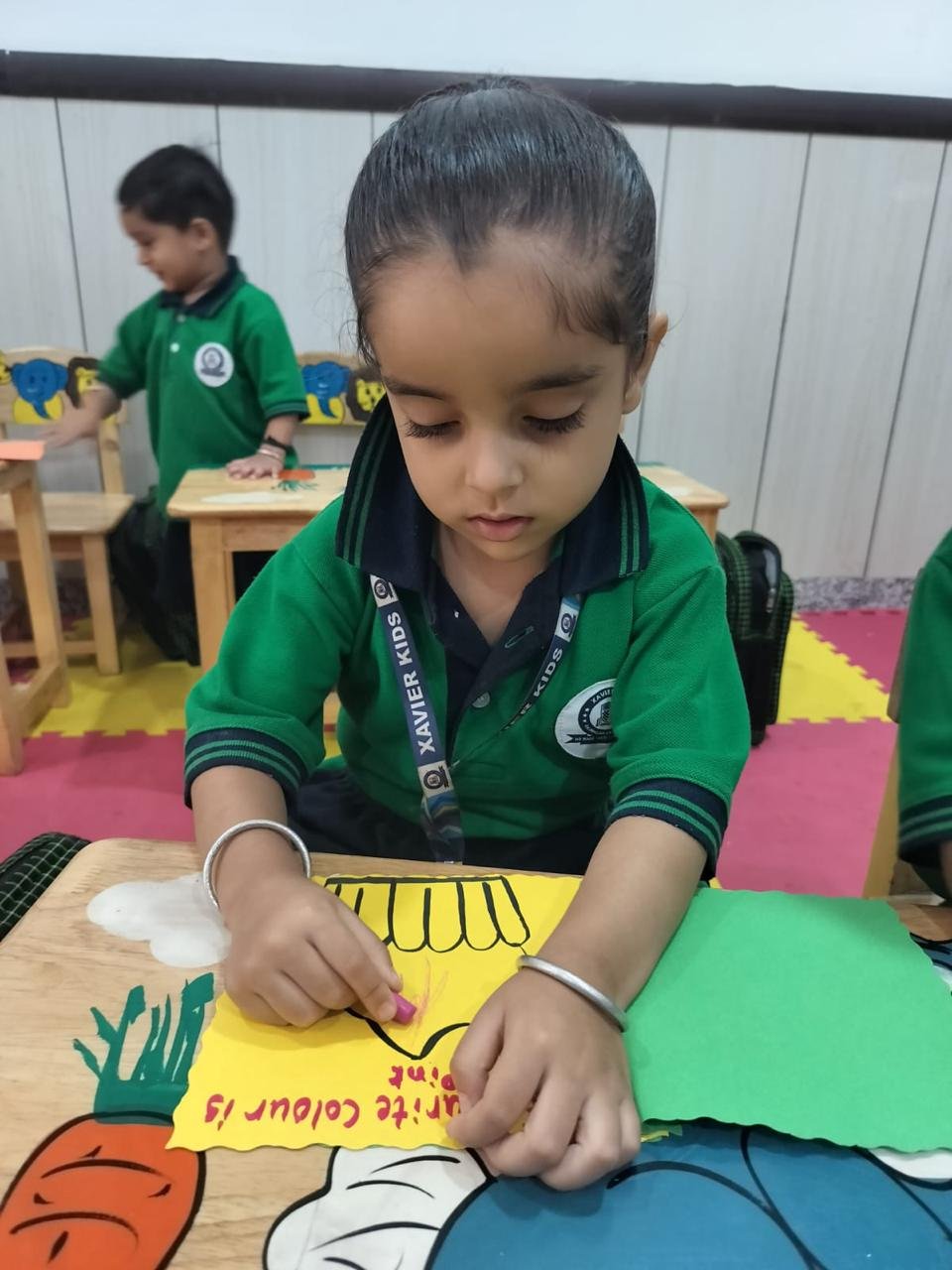 Child drawing and painting creative art