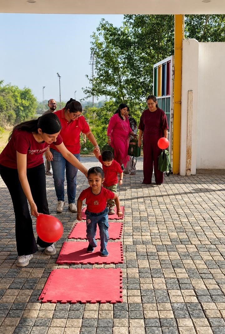 Child practicing martial arts and sports