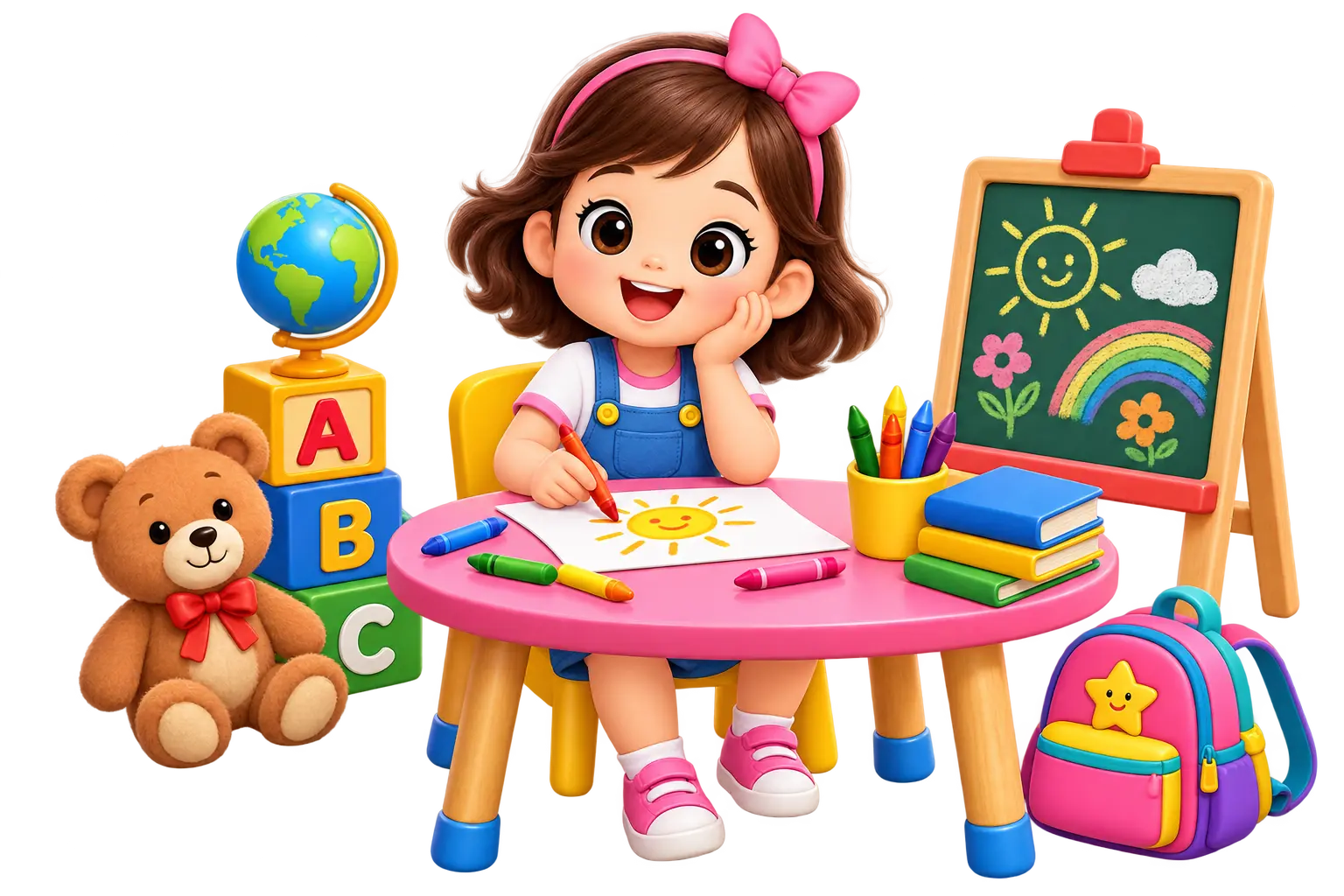 Pre-Nursery child solving puzzles